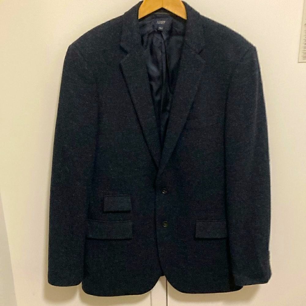 J.Crew Ludlow Slim-Fit Mens Jacket in English Wool Navy Tweed. Size 44 Long.